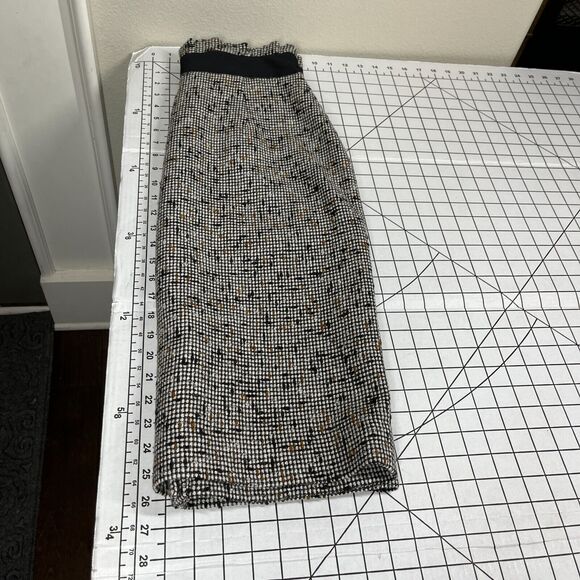 Classiques Entier Pencil Skirt 8 High Waist Tweed Black Brown Wool Silk Academia - Picture 2 of 10